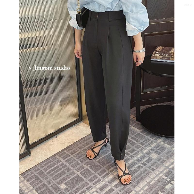 

Women's Pants Y2k Pant Women Harem Trousers Wide Leg Streetwear Suit High Waist Korean Fashion 2023 Chic Summer Spring Vintage Ninth Plus, Black