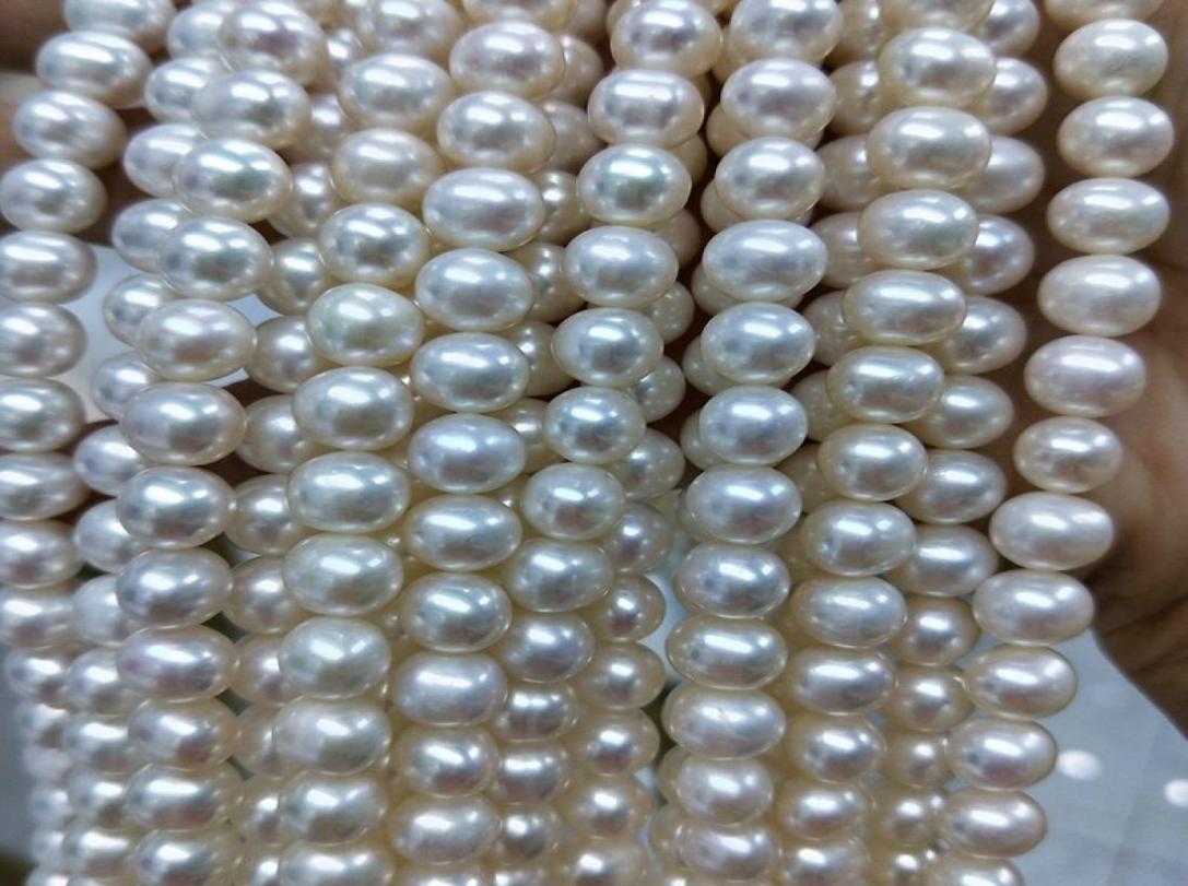 

DIY real pearl jewelry material 910mm potato Round cultured Pearl loose strands7964303