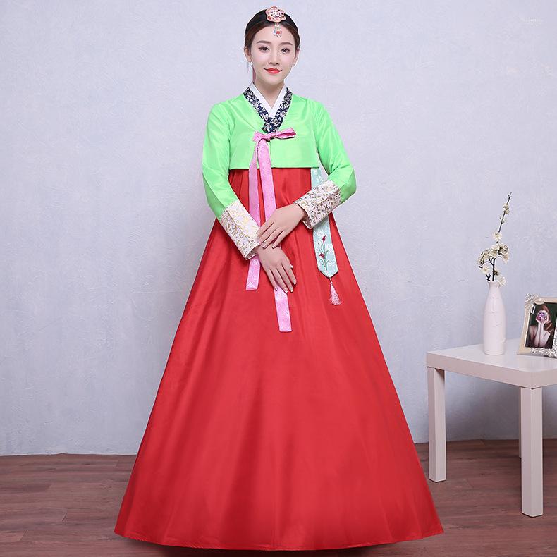 

Ethnic Clothing Traditional Women Hanbok Dress Korean Dancing Robe Gown Vintage Young Girls Stage Show Dresses Elegant Ladies Party Gowns XL