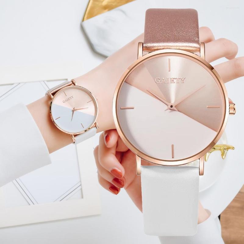 

Wristwatches Brand Women Watches Leather Rose Gold Dress Female Clock Luxury Design Simple Fashion Ladies