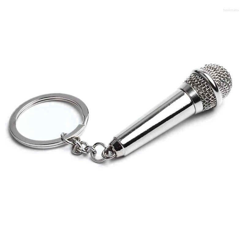 

Keychains Silvery Microphone Singer Rapper Music Lover Rock N Roll BFF Friends Bag Charm Pendant Keychain Jewelry Gifts
