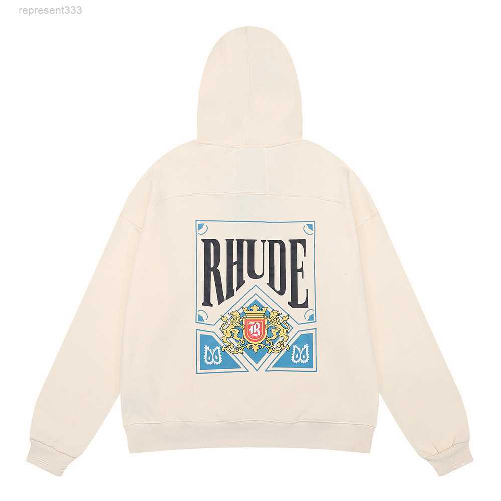 

High Street Fashion Los Angeles Poker Card Printed Cotton Terry Men' and Hoodie Sweater NGOY, Apricot
