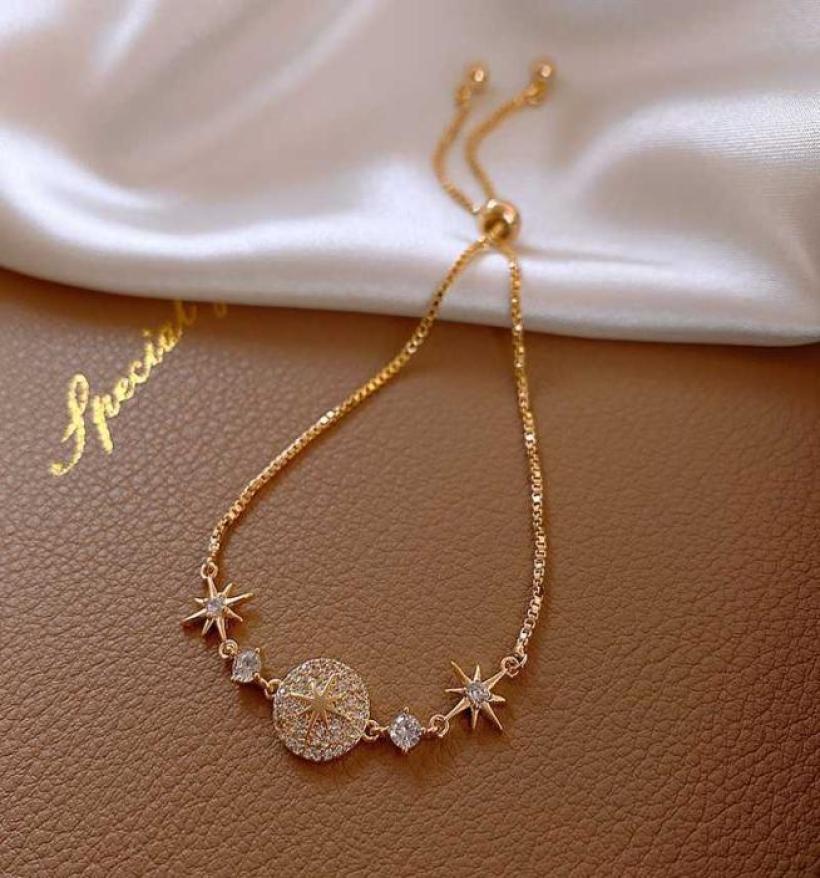 

Simple Personality and Bright Starry Sky Bracelet Metal Alloy Adjustable Korean Temperament for Women6734062