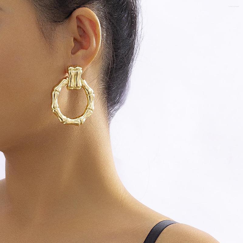 

Stud Earrings Simple Fashion Metal Geometric Hoop For Women Luxury Temperament Bamboo 2023 Trend Jewelry Gift