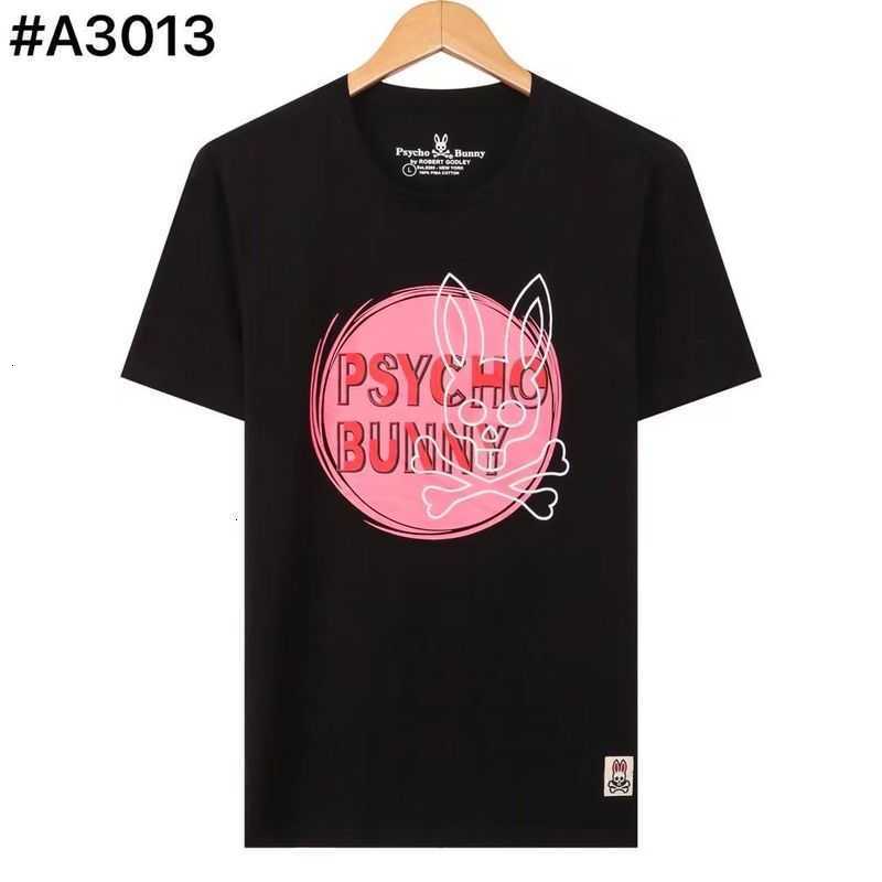 

Psycho Bunny t Shirt 23 Summer New Skull Rabbit Cartoon Pattern High End Embroidery Flocking Printing Short Sleeve Fashion Brand T-shirt Qo96 Nlqr, Black