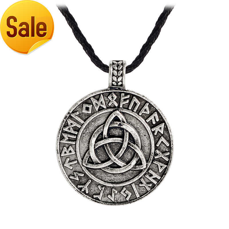 

Norse Viking Totem Dragon Knot Letters Pendant Necklaces Handmade Leather Chain Retro Vintage Jewelry for Men Gift