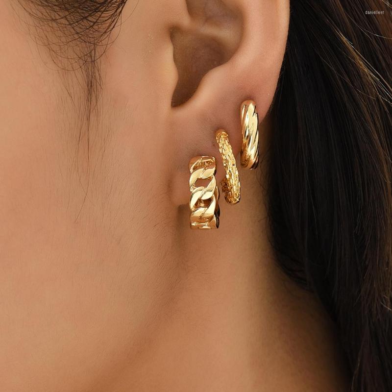 

Hoop Earrings Summer Trendy Twist Small Hollow Polished Hammered Huggie Vintage Gold Color Metal Jewelry Wholesale