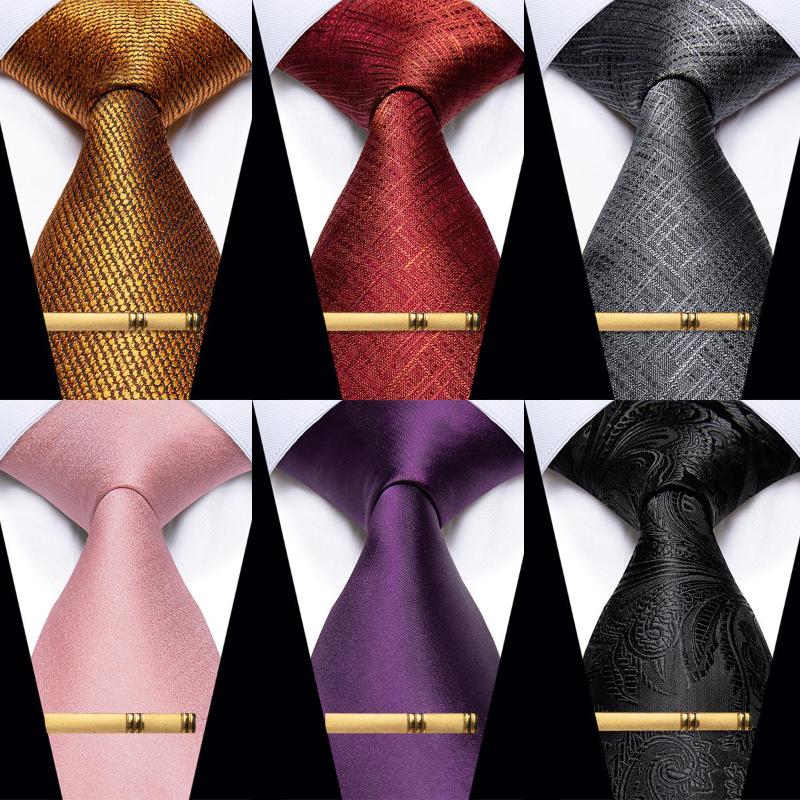 

Bow Ties Classic Black Necktie For Man Wedding Causal Gray 8.5 Cm Men's And Clip Set Shirt Accessories Red Purple Gifts
