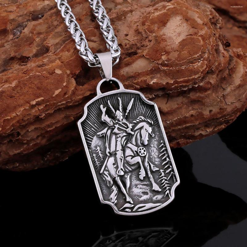 

Pendant Necklaces Retro Punk Knight Viking Tree Of Life Rune Necklace Men's Stainless Steel Fashion High-quality Jewelry Party