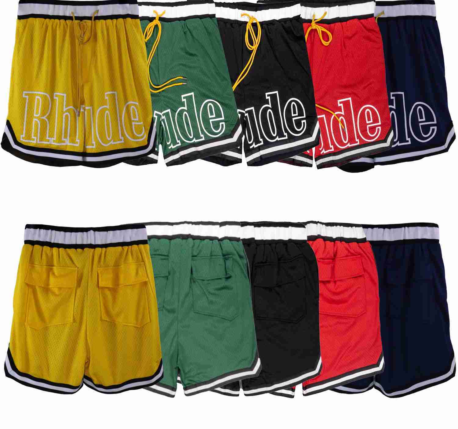 

2023 Summer New RHUDE High Street Personalized Printed Shorts for Couples Unisex Approval, Yellow9