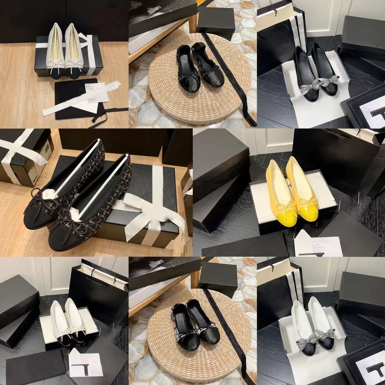 

Designer Dress shoes bow Ballet Dance shoes fashion Women Classic Elegant Flat boat shoes Lady leather Trample Lazy Loafers with box, Color 1