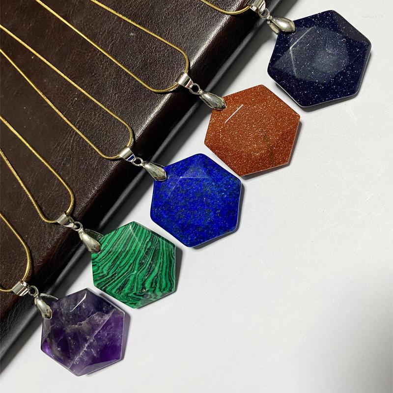 

Pendant Necklaces Fashion Crystal Natural Stone Six-Pointed Star For Women Men Tiger Eye Necklace Charms Lucky Love European Jewelry