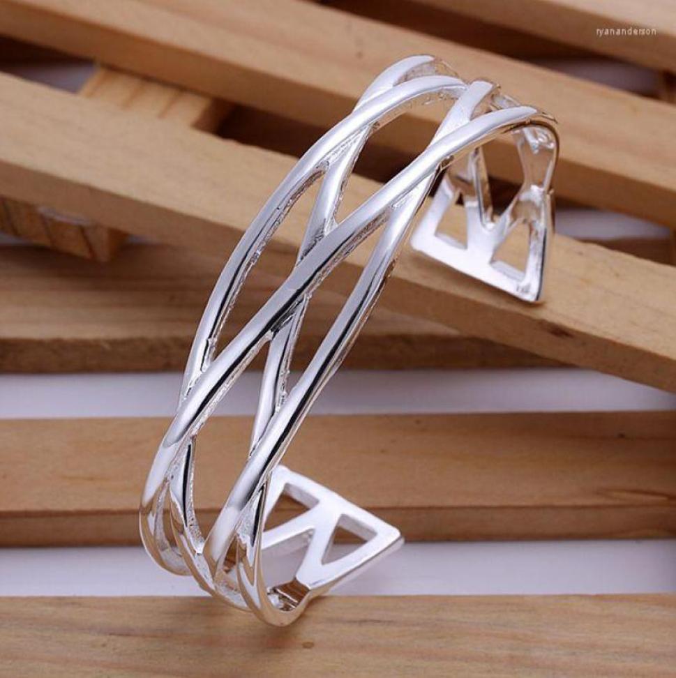 

Bangle 925 Jewelry Silver Plated Bracelet Small Cross B04509560710