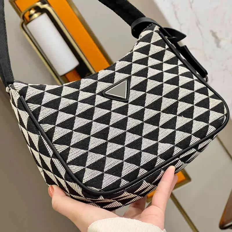 

Underarm Bags Women Triangle Print Handbag Shoulder Leather Luxury Designer Brand Crossbody Female Purses 220320