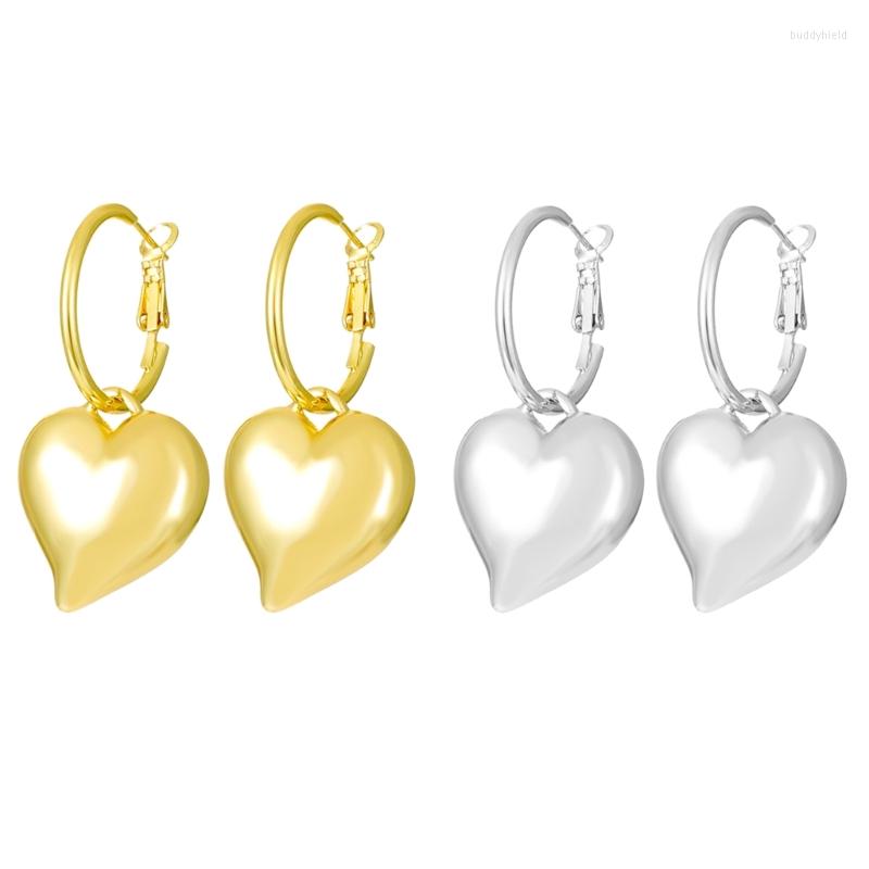 

Dangle Earrings 1 Pair Temperament Glossy Love Statement Round Circle Ear Buckle Handmade Lightweight Pendants Fashion Jewelry