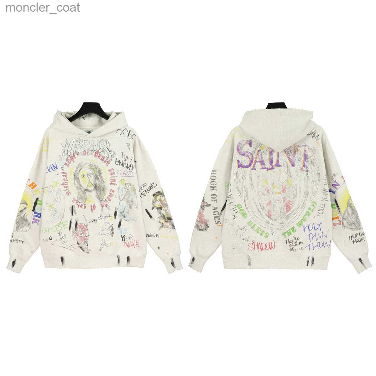 

Men' Hoodies Sweatshirts Iceon Ouyang Nana Same Autumn/winter Long Sleeved Coat with Velvet Sweater Fashion Brand Loose Print Hoodie, Apricot oa5945