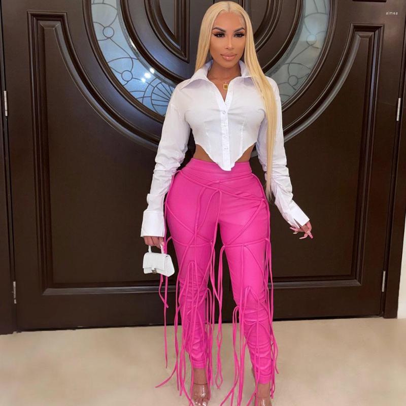 

Women' Pants Zoctuo 2023 Autumn Trousers Women' Long Bandage Lace Up PU Leather Legging Bottoms Clothing Street Club Rave Night Wear, Black