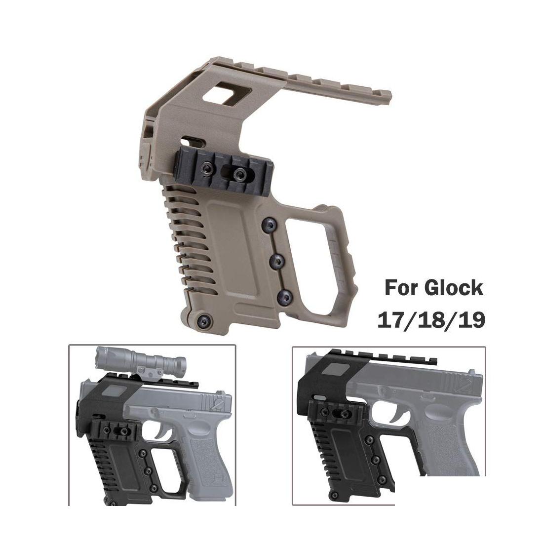 

Others Tactical Accessories Abs Pistol Carbine Kit Mount W/Rail Panel For G17 G18 G19 Gbb Drop Delivery Gear Dh5Dz, Black