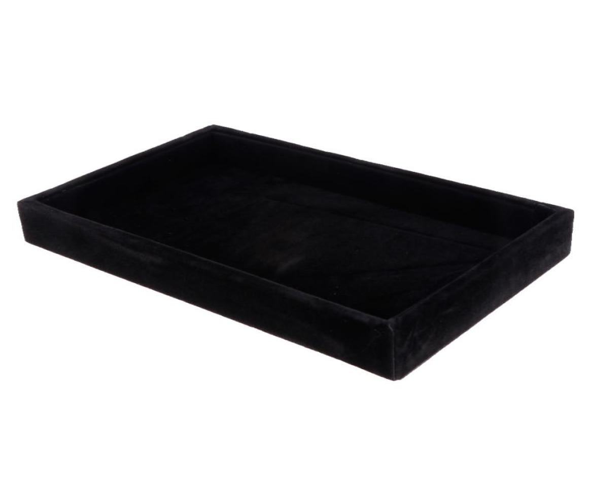 

2 Pcs Velvet Stackable Jewelry Tray Showcase Display Organizer Black7246316