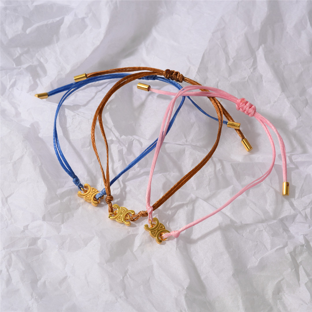 

2023 summer Arc de Triomphe pendant charm bracelets brand luxury designer string rope cord knit weave braid plait tie ajustable bangle bracelet jewelry