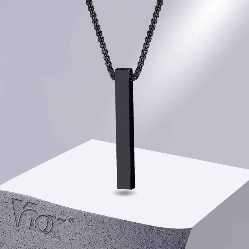 

Pendant Necklaces 5mm Pillar Necklace For Men Women 3D Bar Minimalist Simple Casual Unisex Neck Collar Wholesale