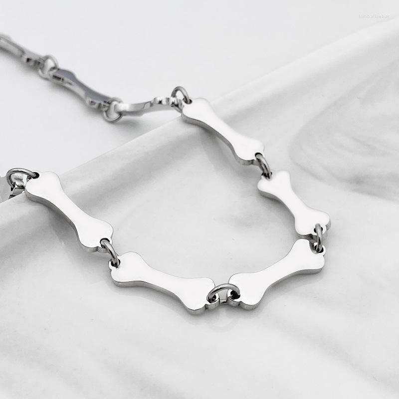 

Pendant Necklaces 2023 Short Titanium Steel Necklace Cold Wind Stitching Bones All-match Simple Clavicle Chain Gifts Wholesale