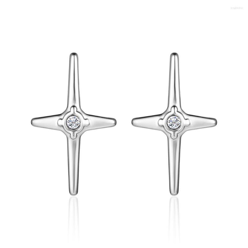 

Stud Earrings 1 Pairs Cross For Men Woman Rhineston Stainless Steel Fashion Punk Jewelry
