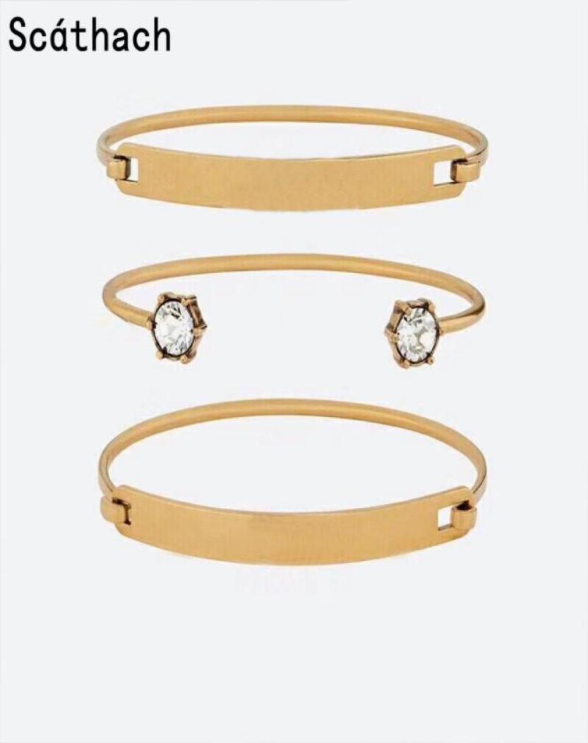 

Bangle Fashion Crystal Bracelet For Women Party Daily High Quality Jewelry Vintage Gold Color Bijoux2307279