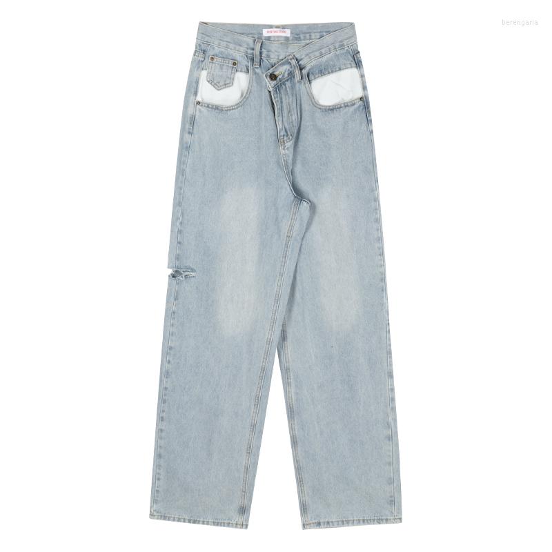 

Women's Jeans 2000S Vintage Hight Waist Wide Leg Loose Denim Women Pants Harajuku Fairy Grunge Streetwear Lady Baggy Tie, Photo