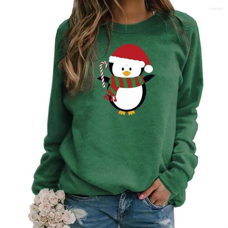 

Women's Hoodies Merry Christmas Fashion Women's Sweatshirt Casual Long Sleeve O-Neck Tree Print Pullover Tops Harajuku Ladies Clothing, Red