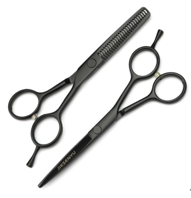 

Japan 440c4 5 55 inch black hair barber Cutting hairdressing professional scissors3848571