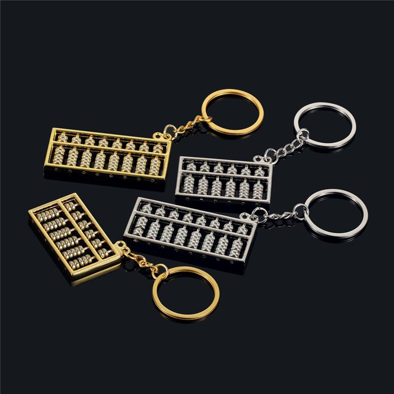 

Keychains Design Unique Creative Keychain Chinese Accounting Tool 6/8 Rows Abacus Key Chain Ancient Classic Style Ring S144