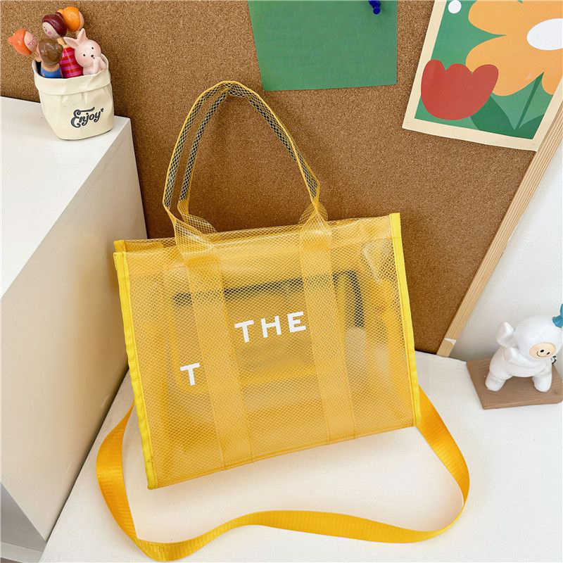 

Semitransparent designer beach bag crossbody the tote bag simply pure color top handle portable pochette medium sized luxury shoulder bag with letters XB045 B23, 7#
