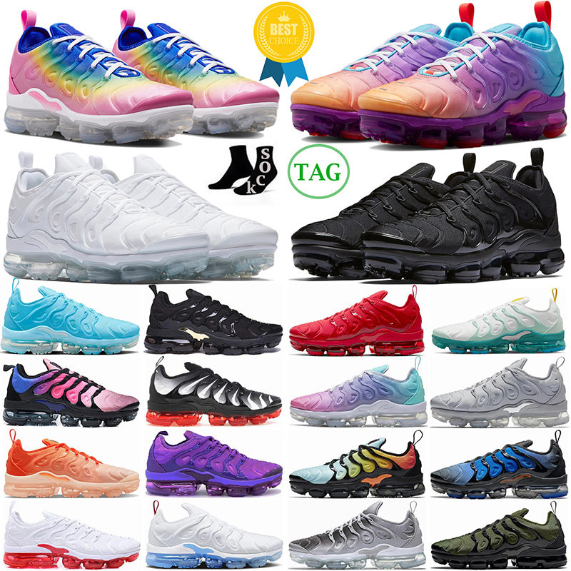 

tn plus running shoes Fuchsia Dream Pink Spell University Blue Red triple white black Tennis Ball Shark Hyper Violet womens mens trainers outdoor sports sneakers