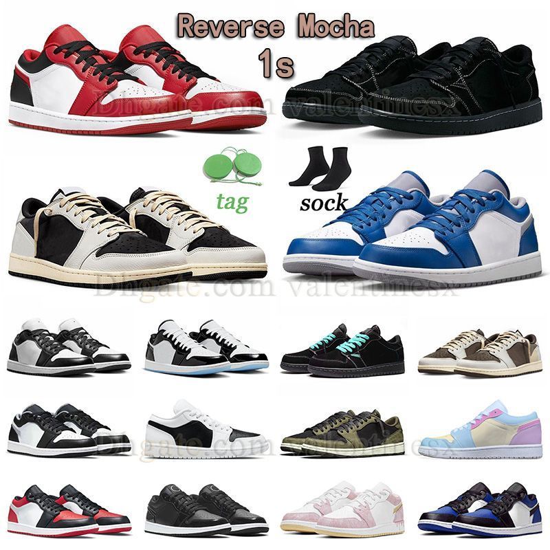 

jumpman 1 original basketball shoes 1s low black phantom sail black ture blue cement chicago men women sneaker reverse mocha fragment panda gold toe outdoor trainers, E11 36-47 count purple