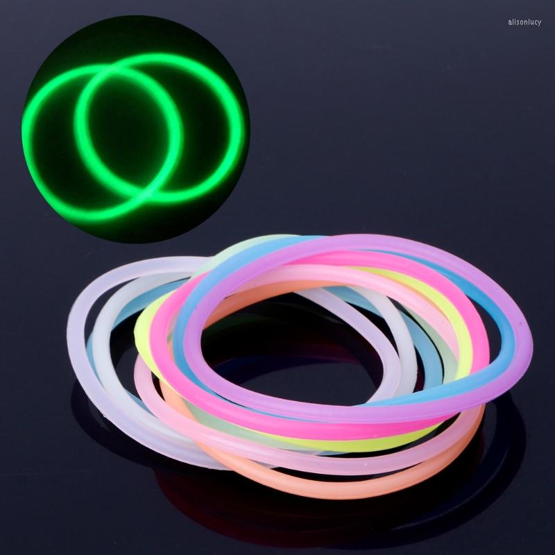 

Charm Bracelets 10PCS Night Luminous Wristband Gummy Silicone DIY Rubber Hairbands