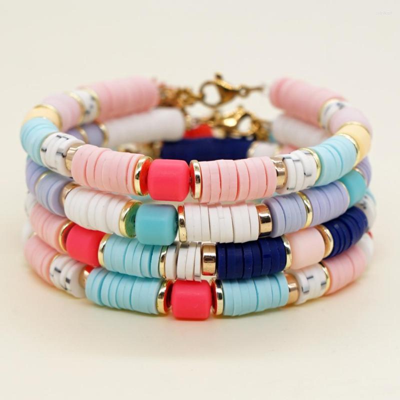 

Strand Multi Color Clay Bangle Star Stainless Steel Charm Bracelets For Women Adjustable With Tassel Fashion Jewelry Bracelet