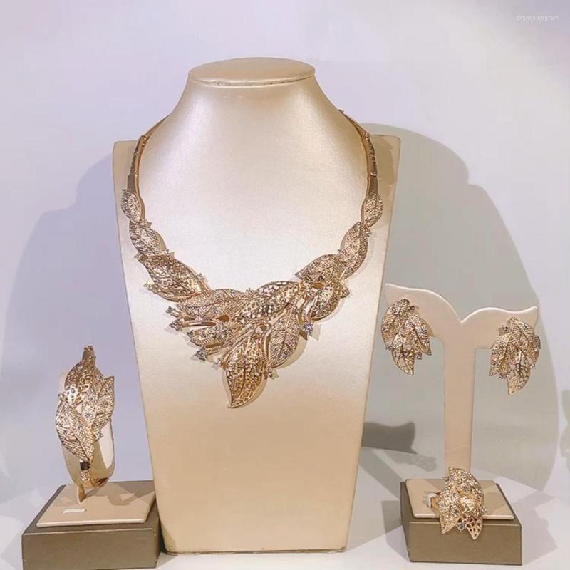 

Necklace Earrings Set Yulaili Nigeria Wedding Bridal Fashion Drop Charm Bracelet Ring For Women Accessoreis Wholesale, Picture shown