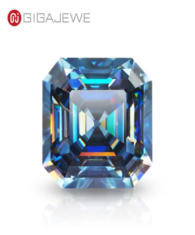 

GIGAJEWE Blue Color Asscher cut VVS1 moissanite diamond 17ct for jewelry making1669394
