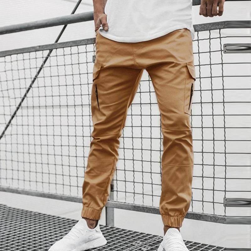 

Men's Pants Trendy Casual Trousers Drawstring Soft Men Solid Color Jogger Sports, Black