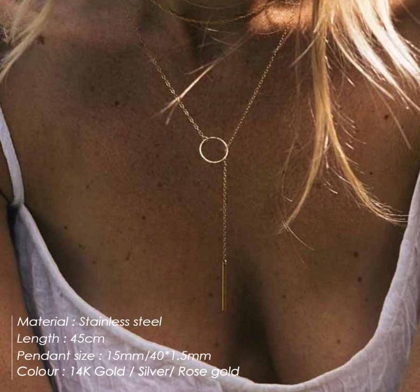 

Minimalist Round Stick Pendant Necklace for Women Pearl Clavicle Necklace Leaves Long Chain Fashion Jewelry Statement Girl Gift6250209