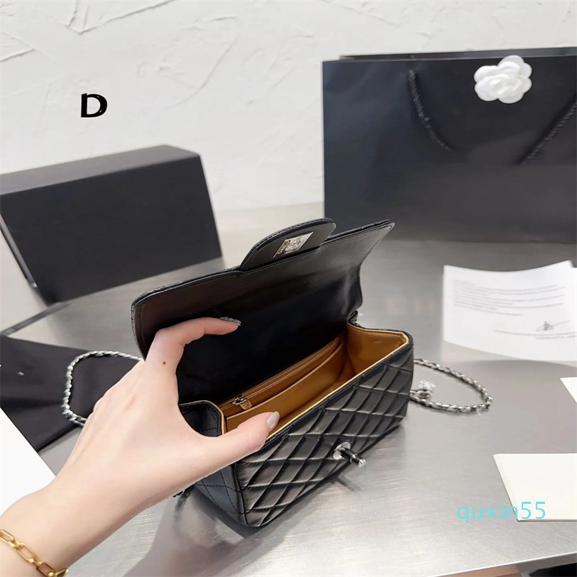 

Mini Handbag Lingge Classic Square Fat Chain Bag Diamond Ball Pattern Women's Designer Style, Black