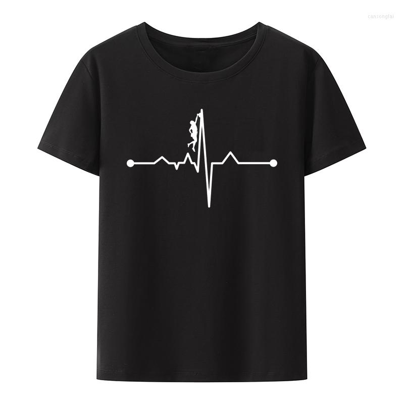 

Men's T Shirts The Heart Beat Of Climber Y2k T-Shirts Basic Men's Clothing Climbing Mountaineering Street Fashion Modal O-neck Tee, Lm0621068-black