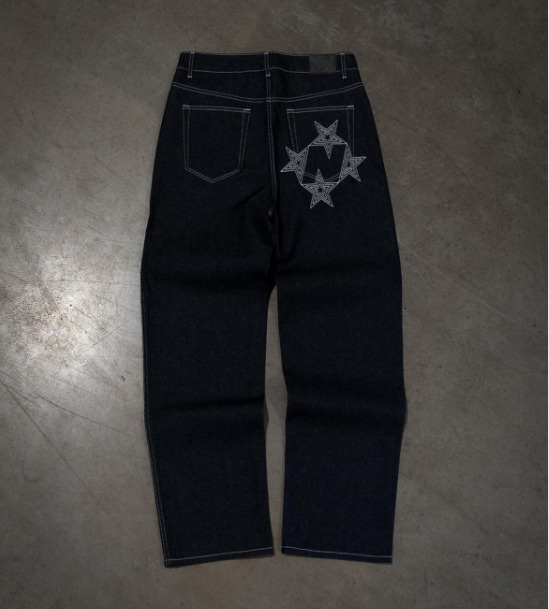 

Women's Pants s Y2K Personality Star Pattern Street Hip Hop Jean's Loose Wide Leg Straight Men's Fashion Harajuku Denim 230512