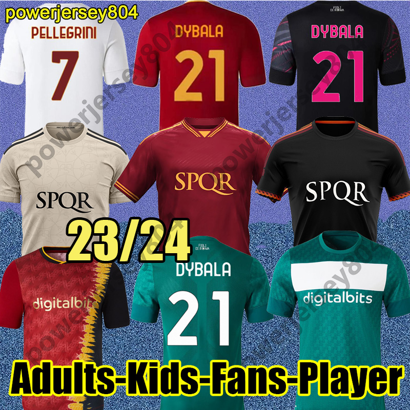 

23 24 DYBALA romas Soccer jerseys maglia Pellegrini belotti CELIK Abraham 2023 2024 HOME away 3rd jerseys MANCINI KUMBULLA men kids kit Football EL SHAARAWY Uniforms, 23 24 home player