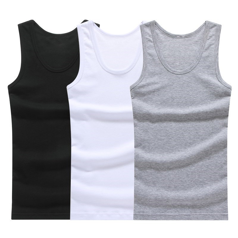 

Men's Tank Tops 3pcs 100% Cotton Mens Sleeveless Tank Top Solid Muscle Vest Undershirts Oneck Gymclothing Tees Whorl Tops 230512, White white white