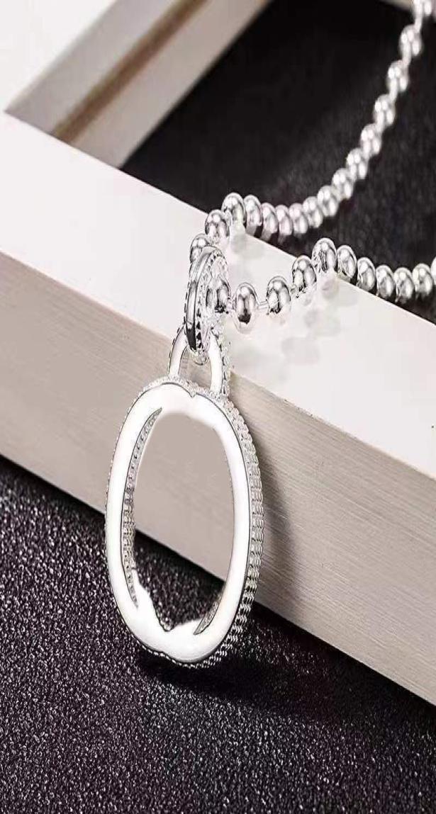 

Double letter pendant necklace designer vintage luxury jewelry valentines day circle charm Necklace sweater chain couple gifts lov3109842