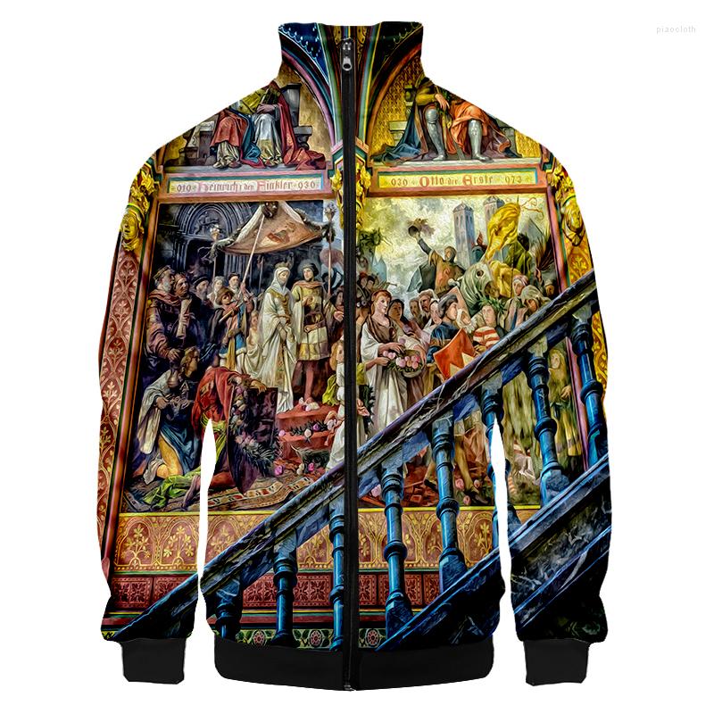 

Men's Jackets Vintage Church 2023 Spring Autumn Fashion Sports Personality Street Men And Women Jacket 3d Couple Clothing, 00379