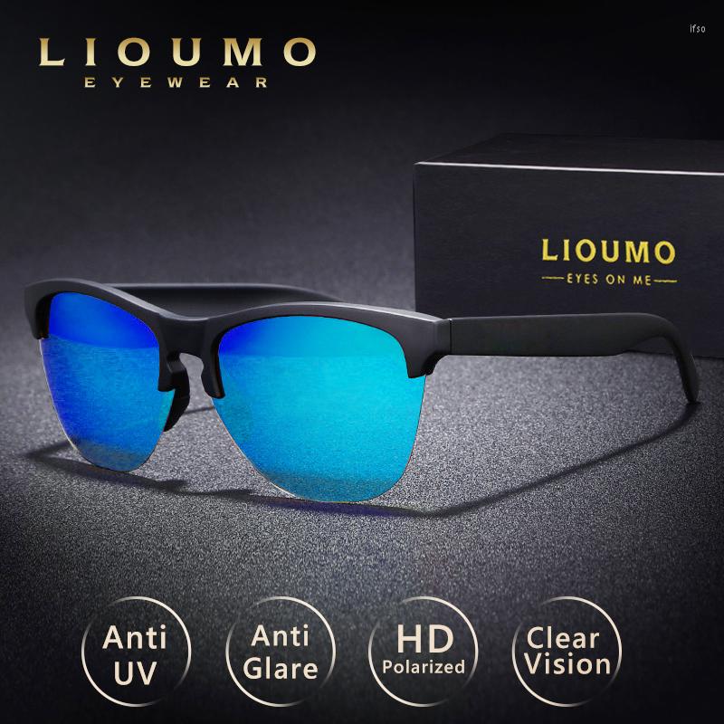 

Sunglasses LIOUMO 2023 Semi-Rimless Coating Polarized For Men Women Vintage Glasses Anti-Glare Driving Goggles Zonnebril