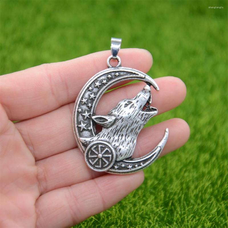 

Pendant Necklaces Nostalgia Slavic Kolovrat Symbol Viking Wolf Amulet Wicca Pagan Crescent Moon Necklace Star Witchcraft Wiccan Jewelry